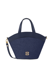 Top handle bag in Raffia material with leather trimming ALL BAGS