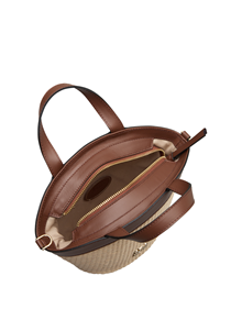 Top handle bag in Raffia material with leather trimming ALL BAGS