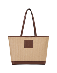Shoulder bag in Raffia material with leather trimming ALL BAGS